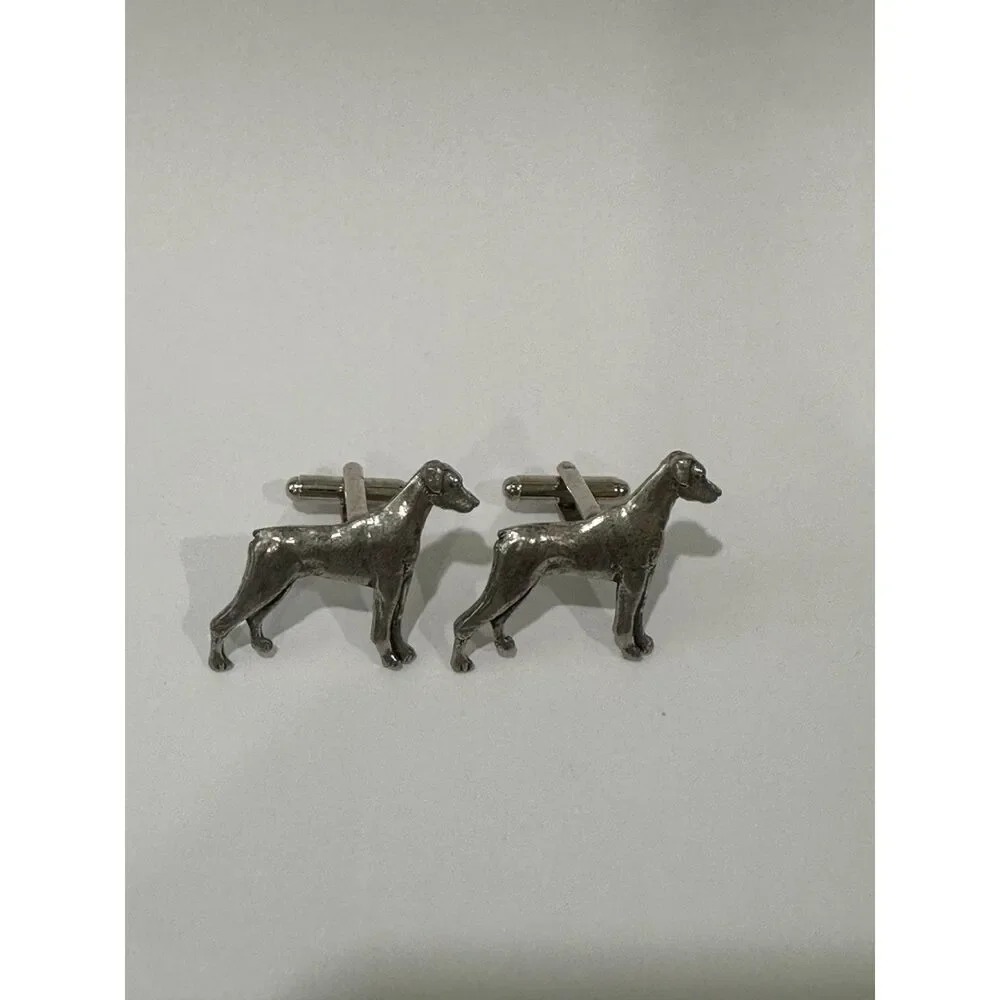 Doberman Pinscher Cufflinks - English Handcrafted Pewter